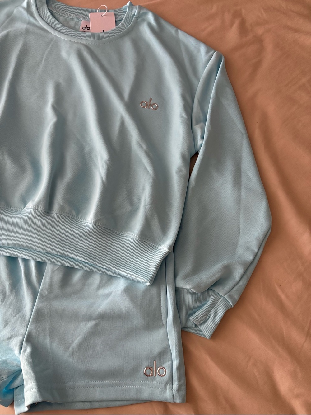 ALO Yoga Light Blue Crewneck Sweatshirt